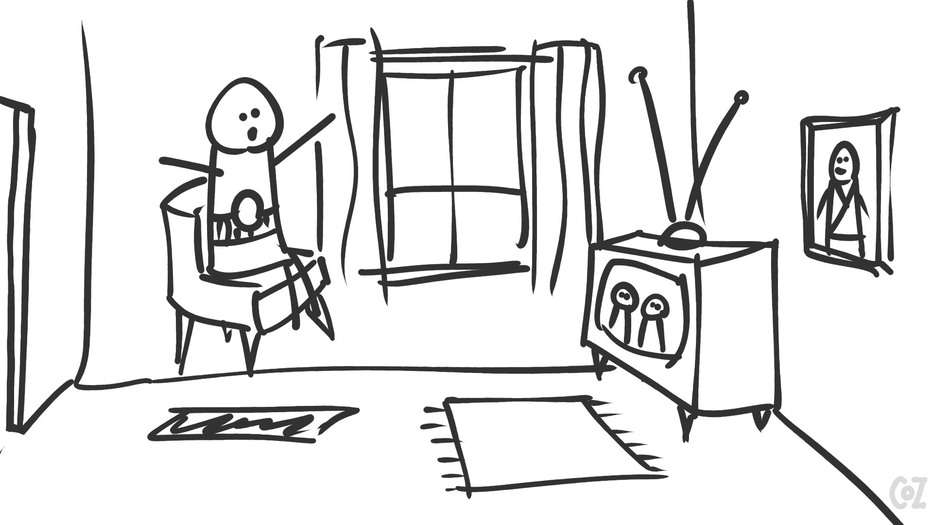 Threepio in the Living Room (sketch)
